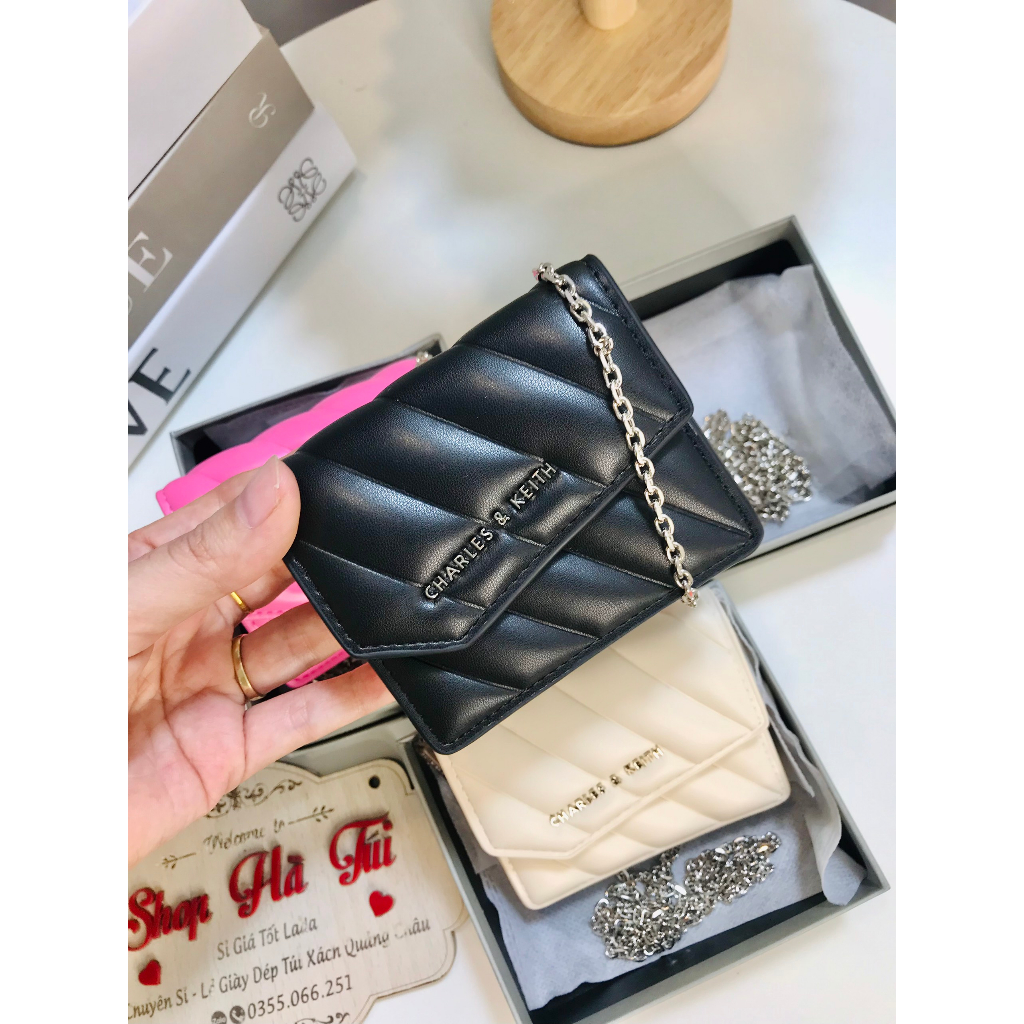 Ví nhỏ nữ - ví mini Cê ka kèm dây đeo nắp chéo