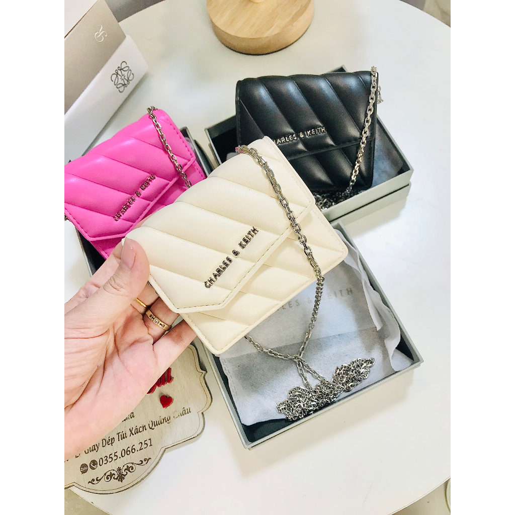 Ví nhỏ nữ - ví mini Cê ka kèm dây đeo nắp chéo