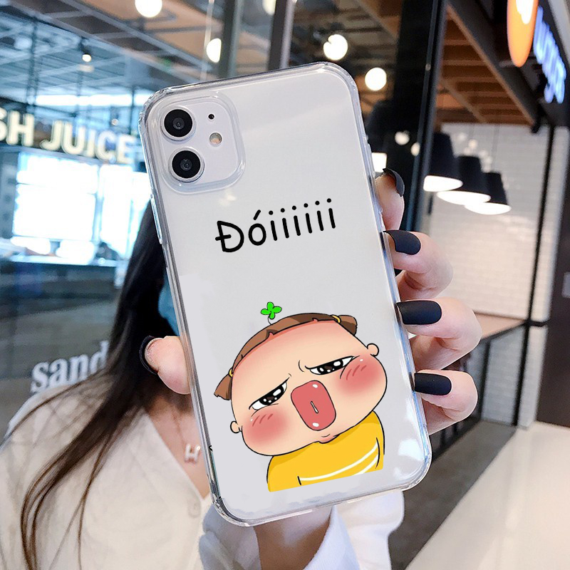Ốp lưng iPhone meme nũng nịu Đóiiiiii bảo vệ camera cho ip 6/6s/7/8/X/XS/11/12/13/14 Pro Plus Max uh412