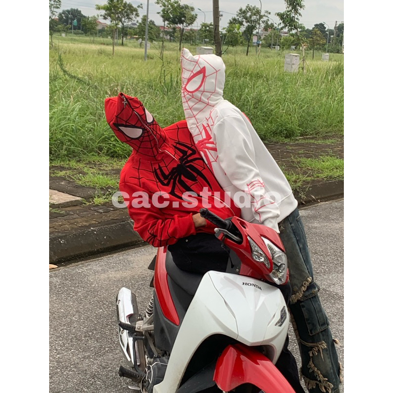 Áo hoodie người nhện hottend vải nỉ bông siêu ấm hình thêu sắc nét