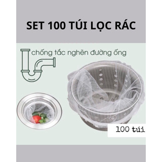 COMBO 100 Túi Lọc Rác, Thức Ăn Thừa Cho Bồn Rửa Chén Bát Tiện Lợi