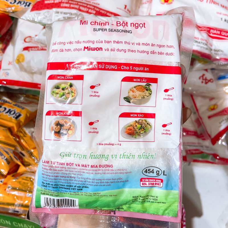 Mì Chính Miwon Hàng Chuẩn Gói 454g Cánh To