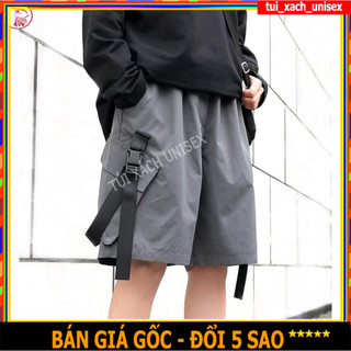 ❤️ HÌNH THẬT ❤️ QUẦN SỌT LỮNG KAKI TÚI HỘP BÊN KHÓA GÀI NAM NỮ MÀU ĐEN, XÁM. QUẦN SHORT LƯNG THUN VẢI DÀY ĐẸP CAO CẤP