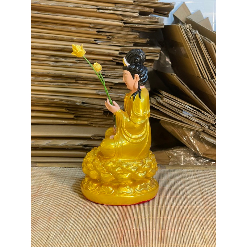 Tượng Bồ Tát Đại Thế Chí ,Ngồi Cao 30cm Màu Vàng TUỆ TÂM