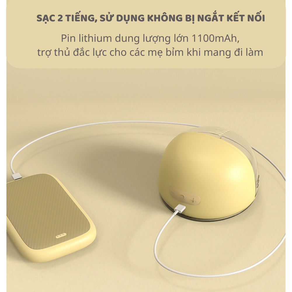 Máy hút sữa không dây Momby, 9 chế độ hút, massage kích sữa,điều chỉnh tăng giảm áp lực - Momby Shop