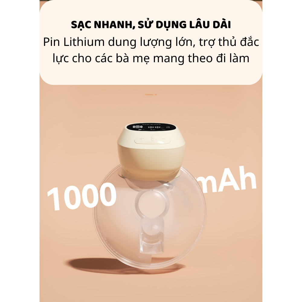 Máy hút sữa Real Bubee,9 chế độ hút, massage kích sữa,điều chỉnh tăng giảm áp lực - Momby Shop
