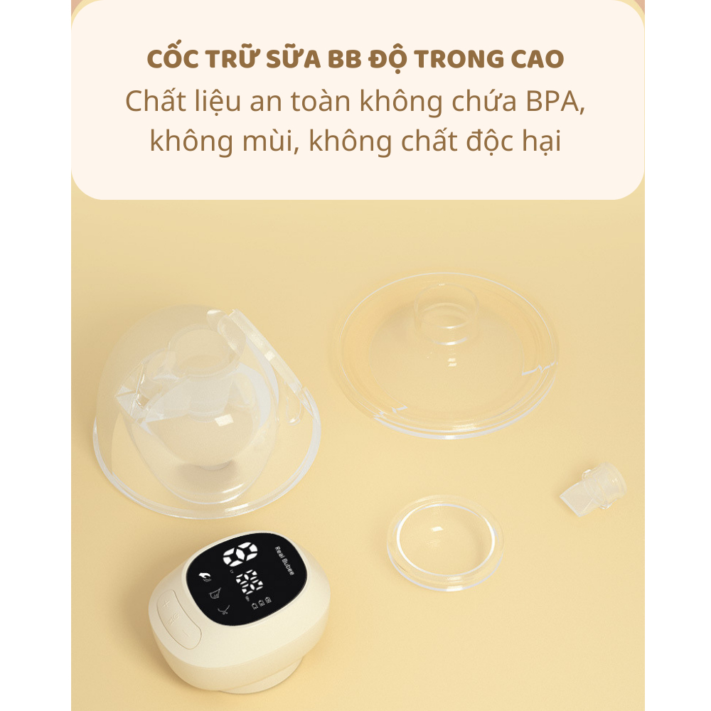 Máy hút sữa Real Bubee,9 chế độ hút, massage kích sữa,điều chỉnh tăng giảm áp lực - Momby Shop