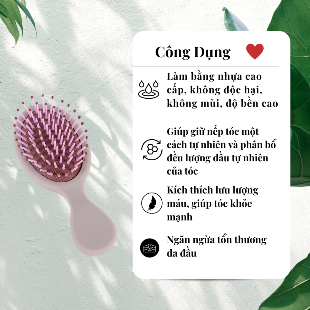 Lược Chải Tóc Thiết Kế Dễ Thương Có Thể Massage Da Đầu Độc Đáo