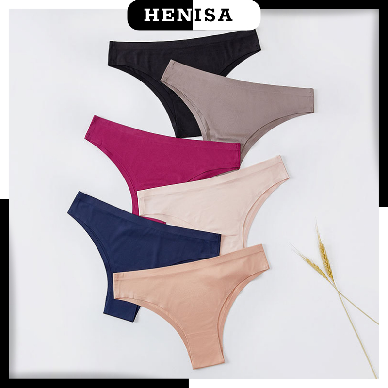 Quần Lót Nữ Sexy HENISA - Quần Chip Nữ Thun Lạnh Không Đường May Lọt Khe Gợi Cảm Mã 504
