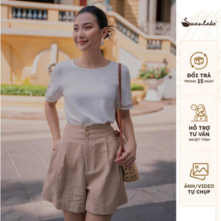 Áo kiểu nữ tay ngắn thêu hoa đắp lưới swanlake - mã hàng: a09854lw01