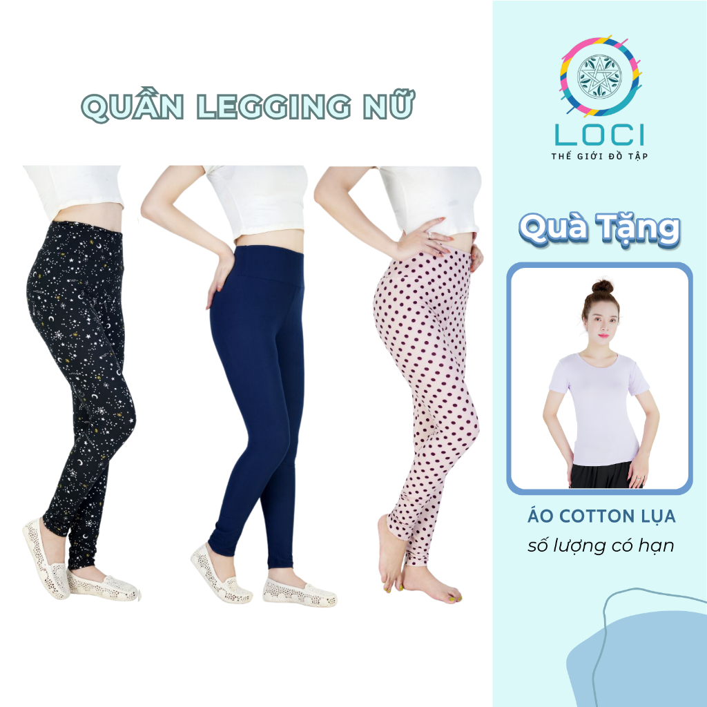 Quần Legging Nữ Cạp Cao Dáng Dài - Quần Tập Yoga Gym Nữ Họa Tiết Siêu Co Giãn - Loci Shop
