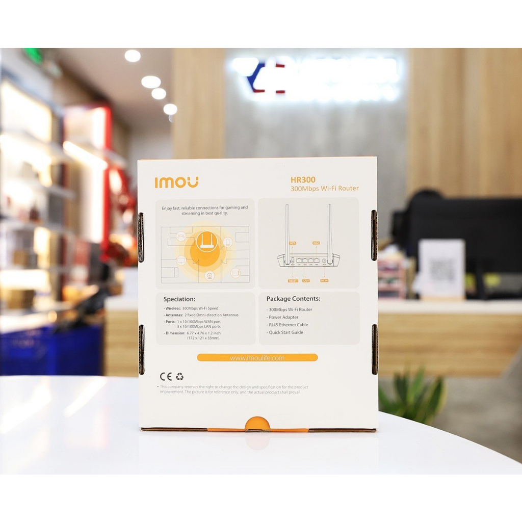 Bộ phát wifi Imou HR300 tốc độ 300Mbps, 3 cổng LAN, 1 cổng WAN