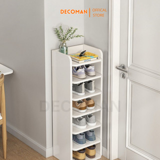 Giá kệ để giày dép đứng 3 5 7 tầng bằng gỗ MDF đa năng thương hiệu thông minh giúp tiết kiệm không gian DECOMAN -D09