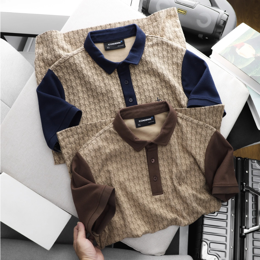 Áo thun nam Polo ICONDENIM Họa tiết chất Cotton dày dặn bo thun mềm mại - PLID0059