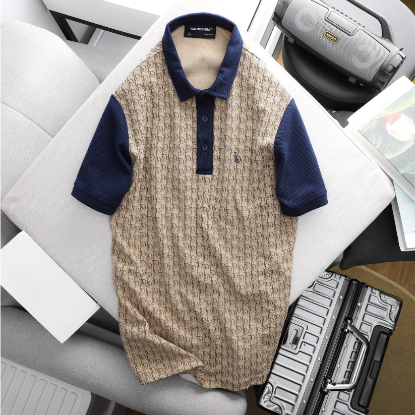 Áo thun nam Polo ICONDENIM Họa tiết chất Cotton dày dặn bo thun mềm mại - PLID0059