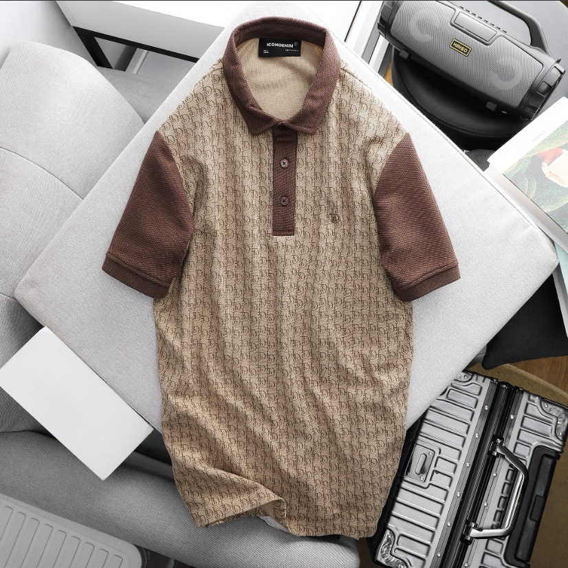 Áo thun nam Polo ICONDENIM Họa tiết chất Cotton dày dặn bo thun mềm mại - PLID0059