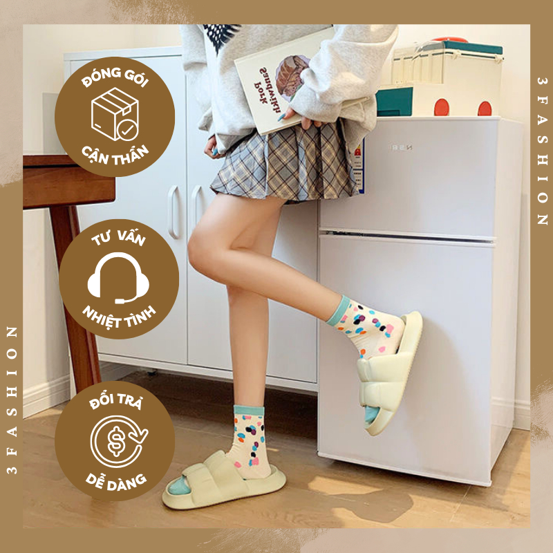 Dép nữ bánh mì chao quai ngang trơn mẫu hot 2023 nhưa PVC đúc bền đẹp nhẹ cực êm chân - 3246