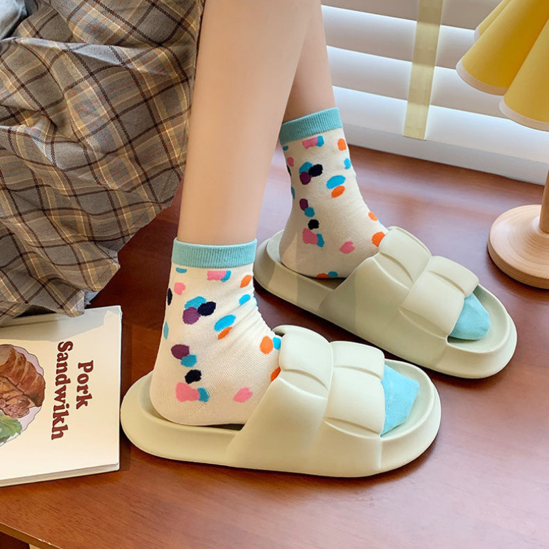 Dép nữ bánh mì chao quai ngang trơn mẫu hot 2023 nhưa PVC đúc bền đẹp nhẹ cực êm chân - 3246