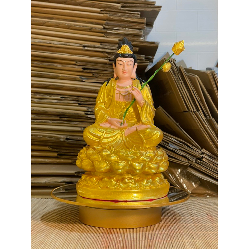 Tượng Bồ Tát Đại Thế Chí ,Ngồi Cao 30cm Màu Vàng TUỆ TÂM