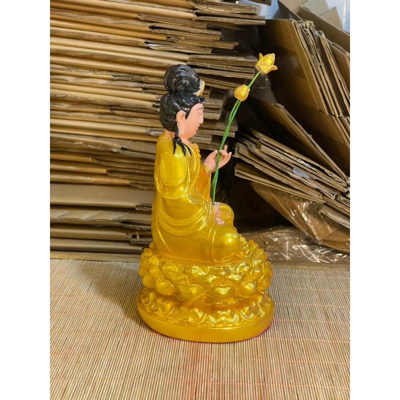 Tượng Bồ Tát Đại Thế Chí ,Ngồi Cao 30cm Màu Vàng TUỆ TÂM