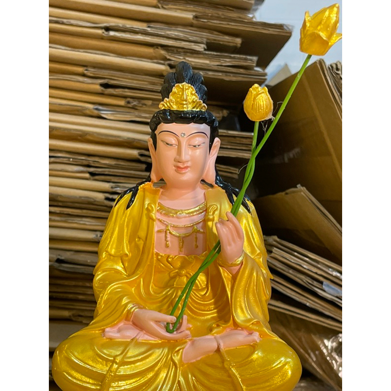Tượng Bồ Tát Đại Thế Chí ,Ngồi Cao 30cm Màu Vàng TUỆ TÂM