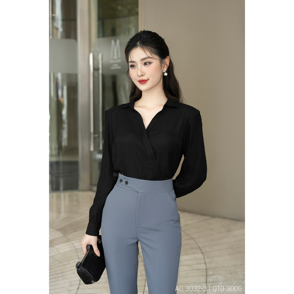 Quần tây ôm RUZA màu đen thiết kế dáng công sở thời trang QTO 3005 3006