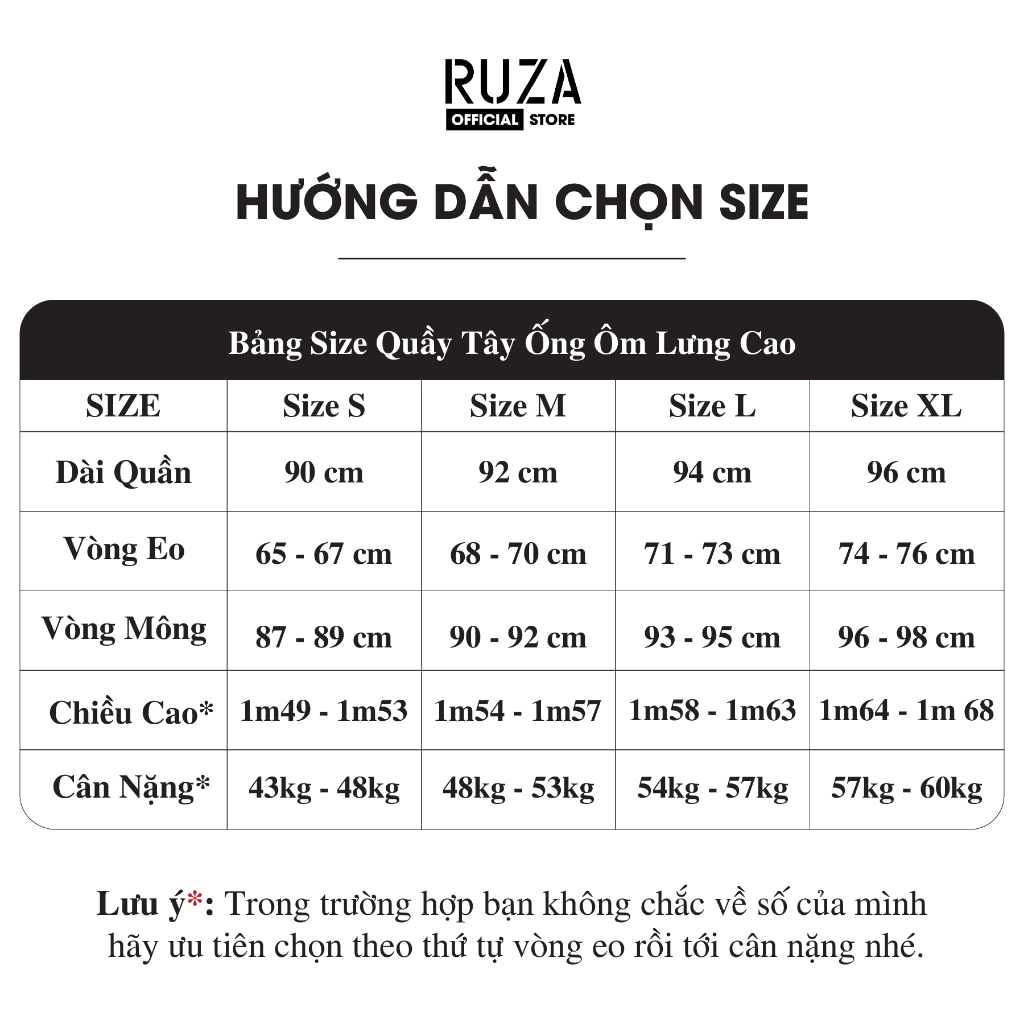 Quần tây ôm RUZA màu đen thiết kế dáng công sở thời trang QTO 3005 3006