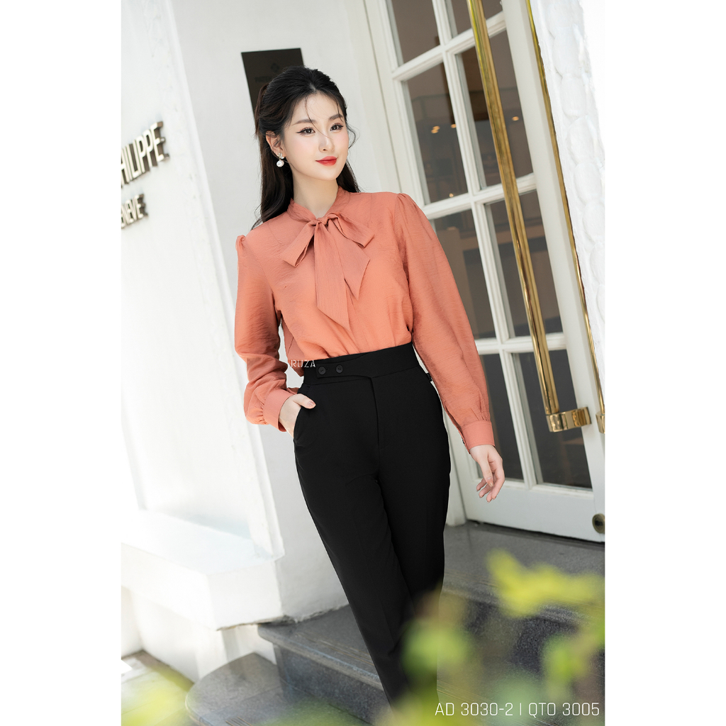 Quần tây ôm RUZA màu đen thiết kế dáng công sở thời trang QTO 3005 3006