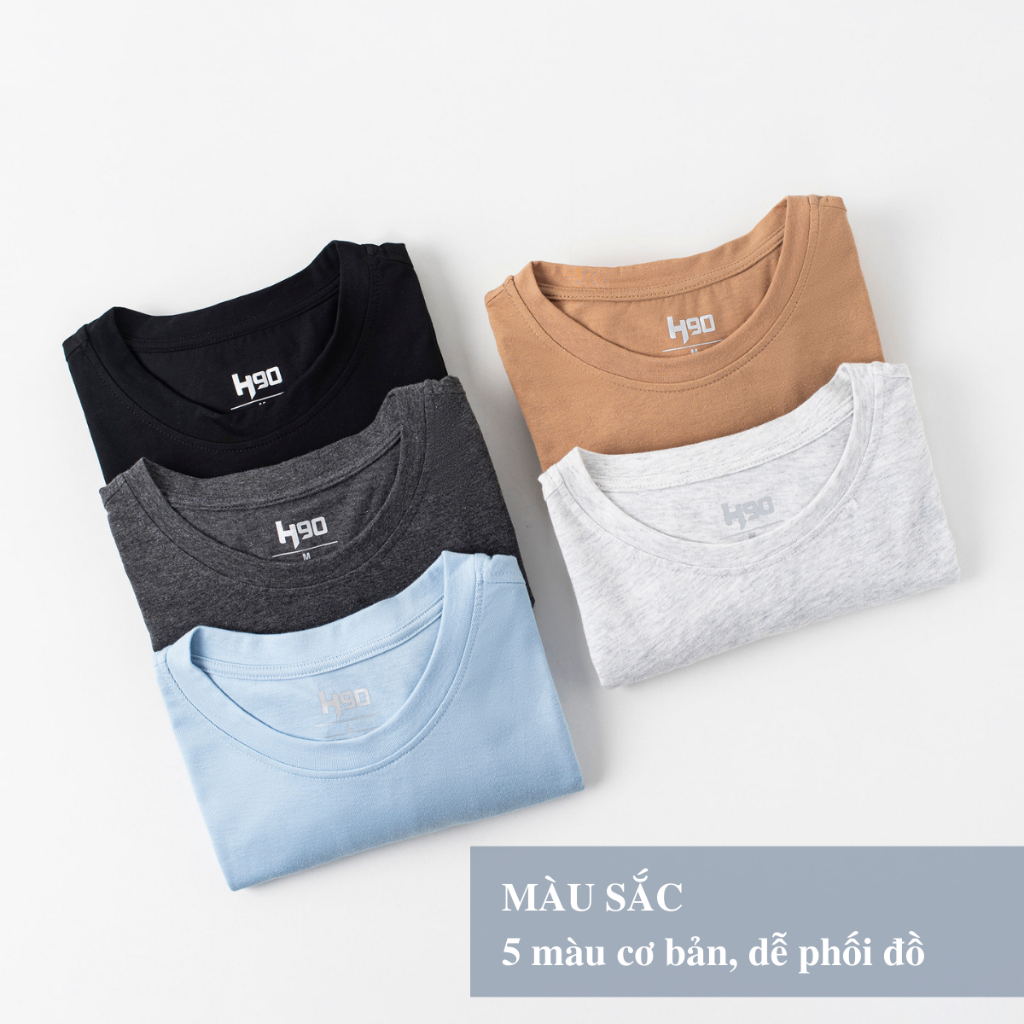 Áo Thun Dài Tay Thu Đông H90 Nam Cổ Tròn Chất Cotton Thấm Hút Co Giãn Thoải Mái HLTC001