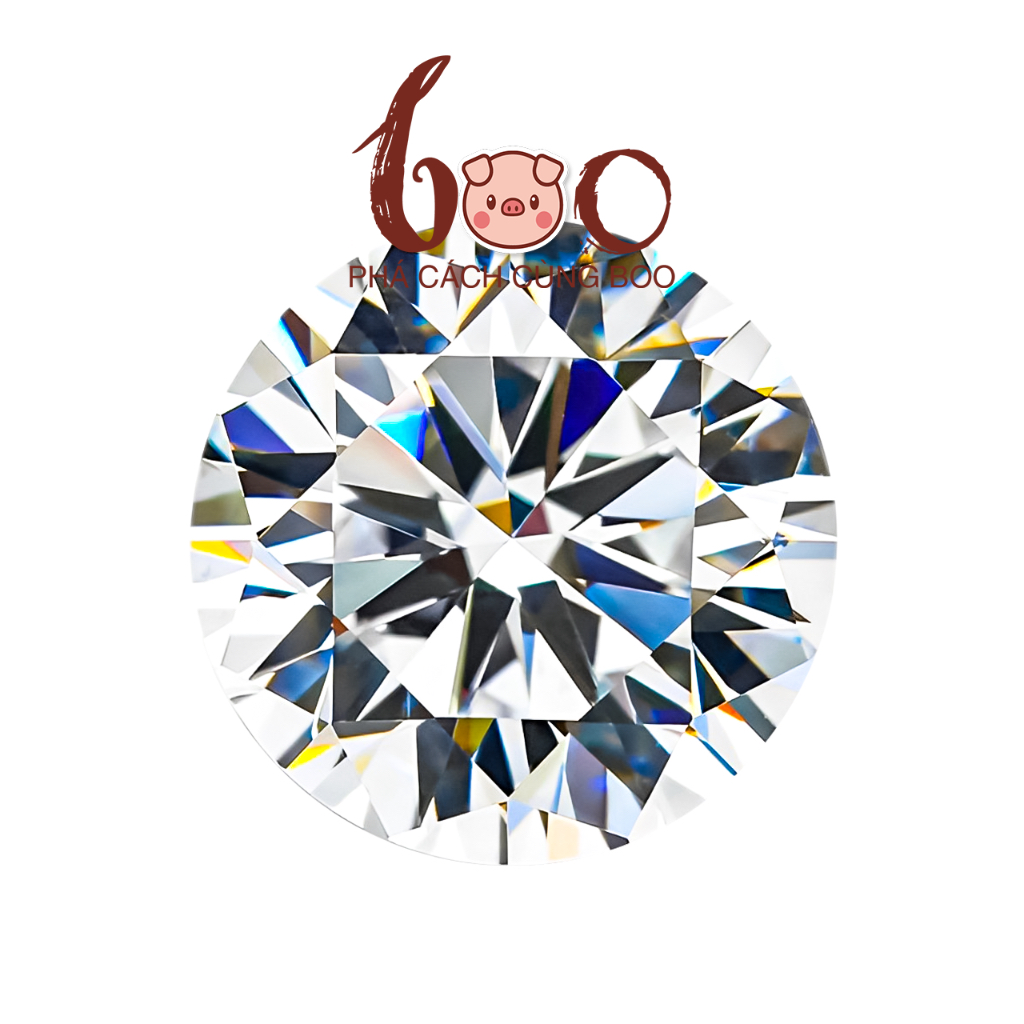 Kim cương nhân tạo Mỹ Moissanite nước D, độ sạch: FL Thử bút lên vạch đỏ Kèm Kiểm Định GRA