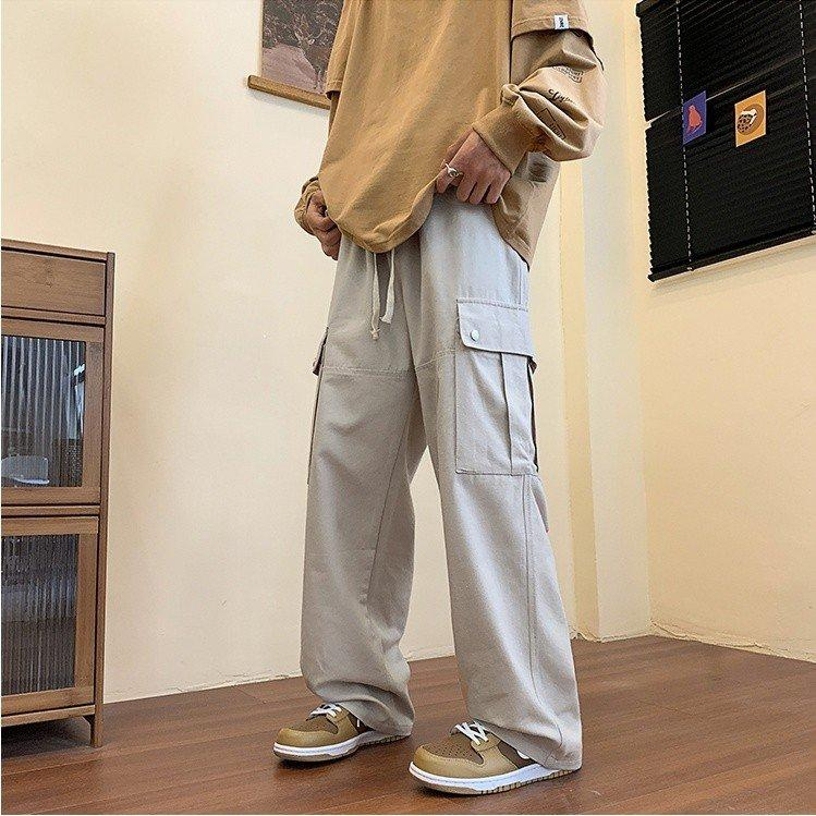 Quần túi hộp ống rộng vải kaki phong cách hip hop đường phố cá tính Q002