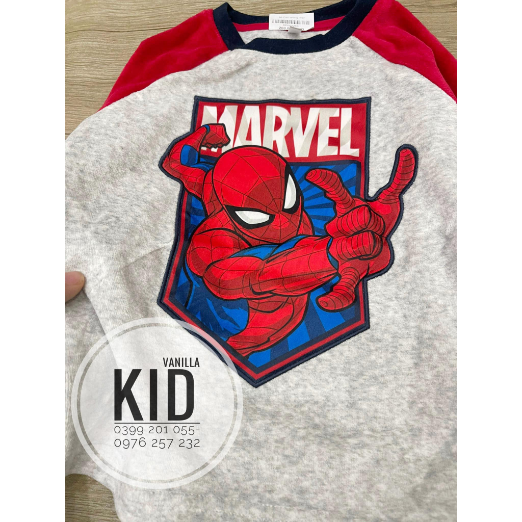Bộ nỉ marvel nhung nhện cho bé