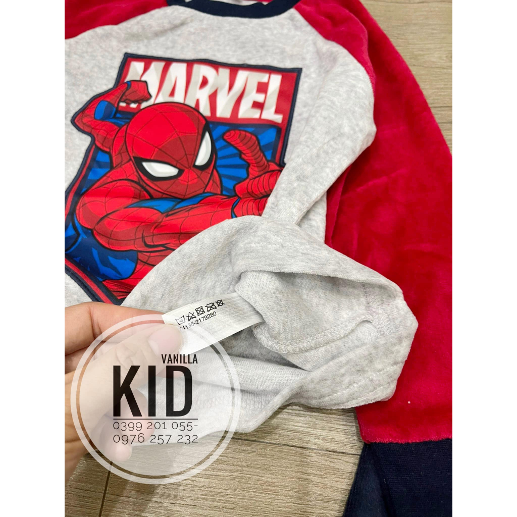 Bộ nỉ marvel nhung nhện cho bé