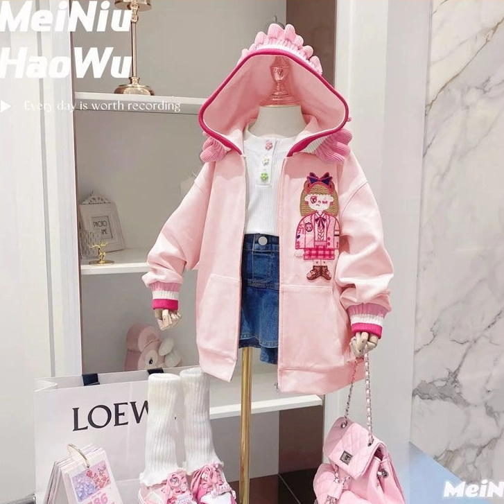 Áo khoác nữ mùa thu 2023 mới ngọt ngào phong cách trung học cơ sở giản dị phong cách khuôn viên trường áo hoodie hợp thờ