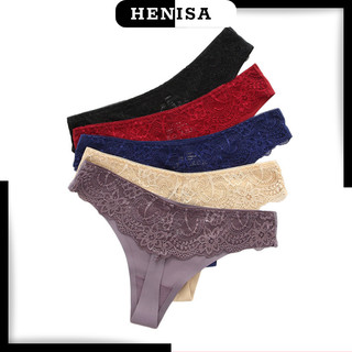 Quần Lót Nữ Thun Lạnh Phối Ren Xuyên Thấu Sexy Gợi Cảm HENISA Mã 522