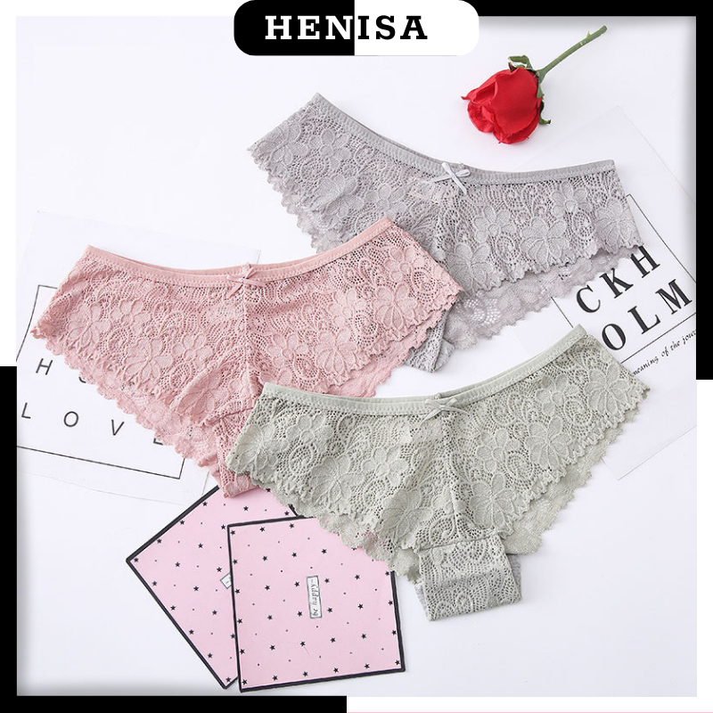 Quần Lót Nữ Ren Sexy Mềm Mại HENISA Thiết Kế Xuyên Thấu Gợi Cảm Quyến Rũ Mã 523