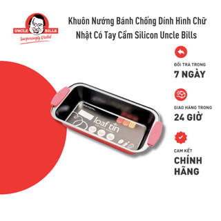 Khay Nướng Bánh Chống Dính Hình Chữ Nhật Có Tay Cầm Silicon Uncle Bills KC0292