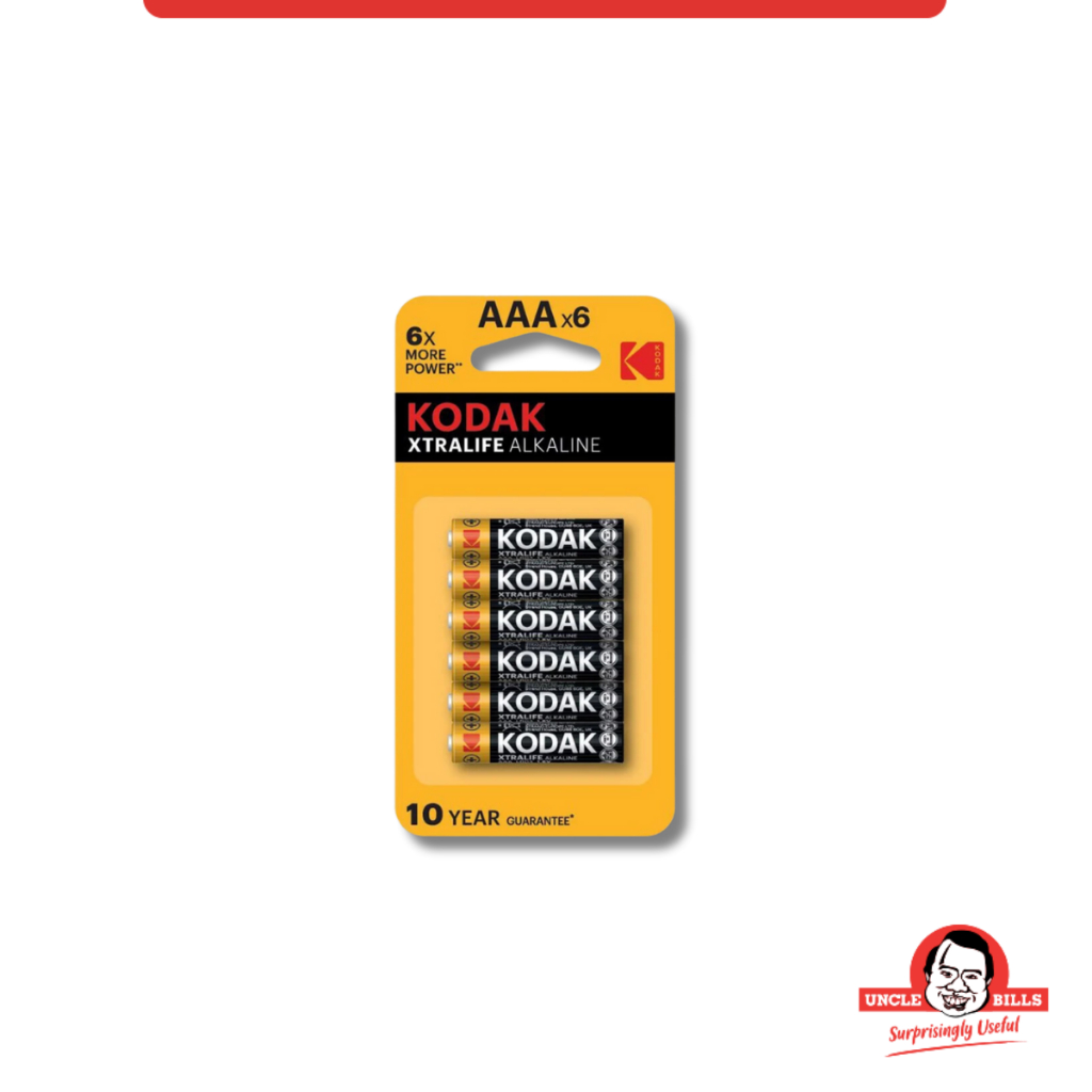 Bộ 6 Pin Tiểu Kodak Alkaline AAA điện thế 1.5V Uncle Bills IB0217 chính hãng siêu bền remote TV máy lạnh đồ chơi trẻ em