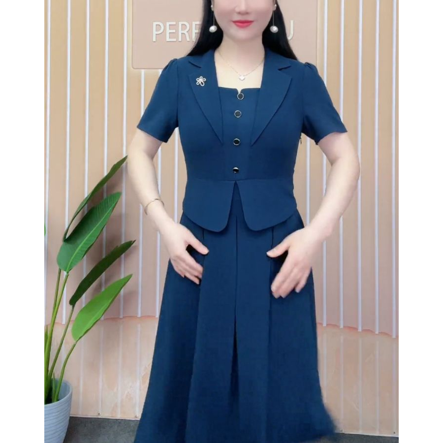 Đầm trung niên,Váy trung niên SM78 chất lụa mango cao cấp full size 40-80 Kg