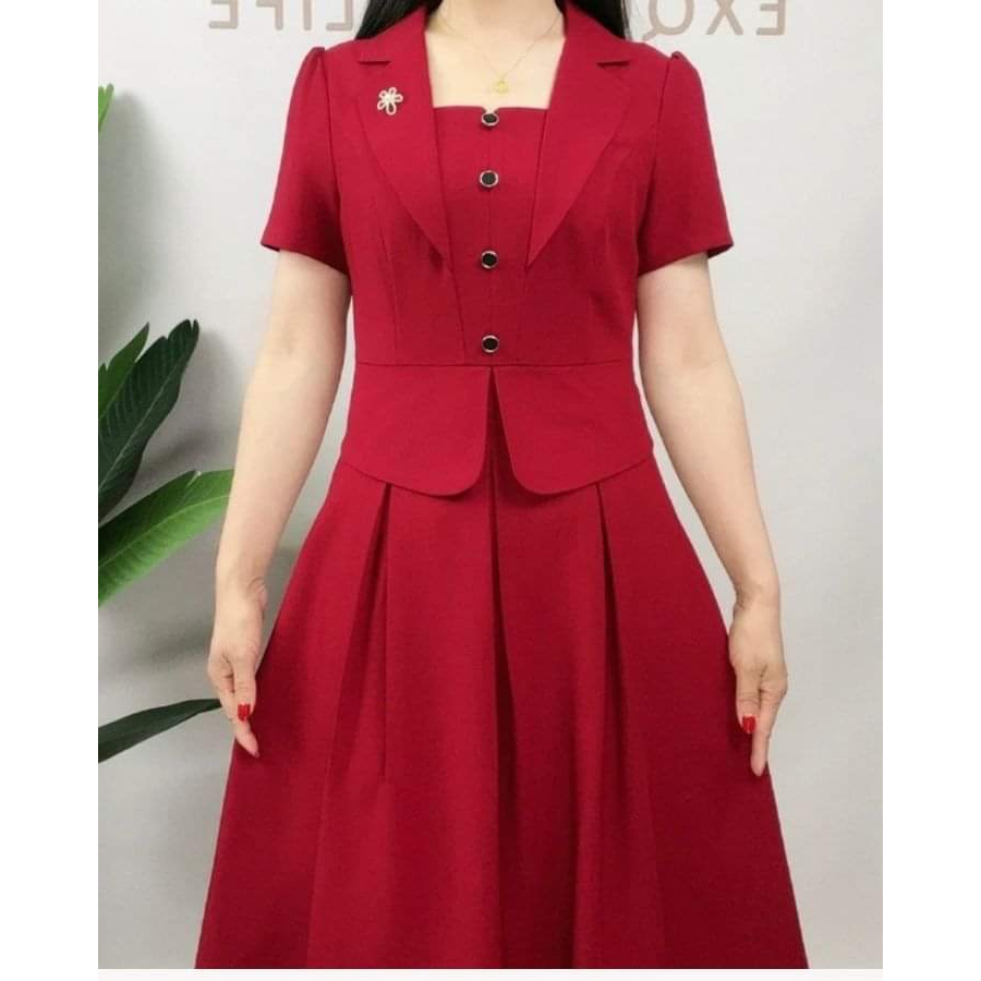 Đầm trung niên,Váy trung niên SM78 chất lụa mango cao cấp full size 40-80 Kg