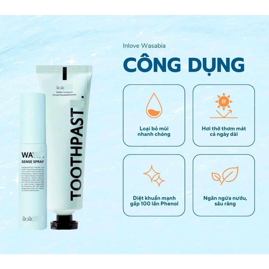 Combo kem đánh răng & xịt thơm miệng ROROBELL