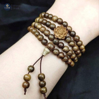 Vòng tay trầm hương chuỗi tràng 108 hạt trầm tốc tặng kèm hộp gấm, size 6 li - Lador Jewelry