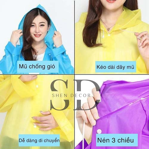 Áo mưa , Áo mưa Măng Tô chống nước, chống thấm, Chất liệu EVA