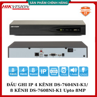 [Chính Hãng] Đầu Ghi Hình IP Hikvision 4 Kênh DS-7604NI-K1 / 8 Kênh DS-7608NI-K1 Chuẩn Nén H.265+, Upto Hình Ảnh 8Mpx