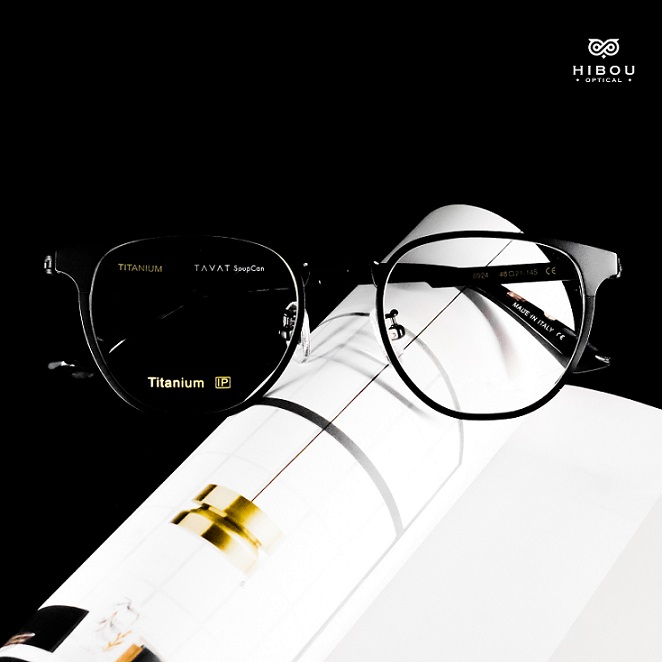 Gọng kính cận oversized nam nữ TV8924 - Hibou Optical tặng kèm hộp và khăn lau kính chuyên dụng