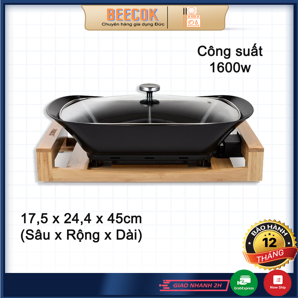 Bếp lẩu điện đa năng 2 ngăn Princess full bộ kèm kệ gỗ