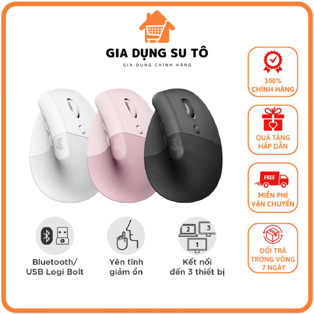 Chuột Không Dây Logitech - Chuột Công Thái Học Logitech Lift Vertical Ergonomic - Bluetooth/Wireless