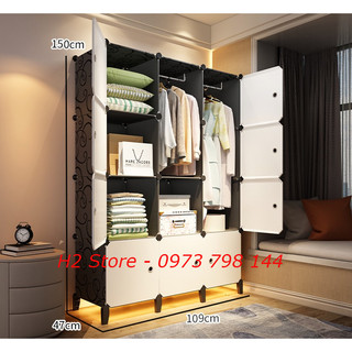 TỦ NHỰA LẮP GHÉP ĐA NĂNG 12 Ô SIZE TO, SÂU 47CM ( chọn mẫu theo phân loại hàng )