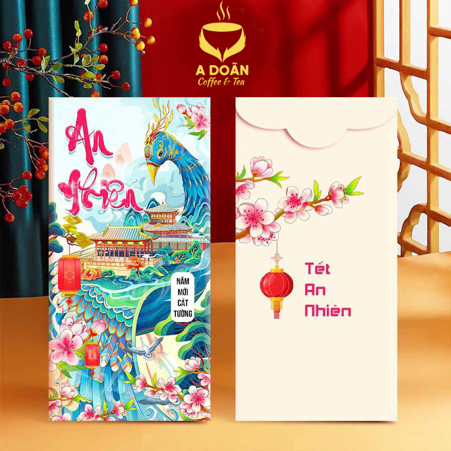 Set 10 bao lì xì Giáp Thìn 2024 giấy couche c150 dày cao cấp, thiết kế sang trọng