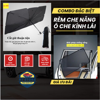 Combo rèm che nắng 4 cánh bất kỳ + ô che nắng kính lái - Hàng loại 1 Mr Ôtô